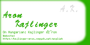 aron kajlinger business card